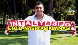 Ali Şafak Öztürk: 'Antalyaspor Eto’o ile güzel, Eto’o da Antalyaspor ile güzel'
